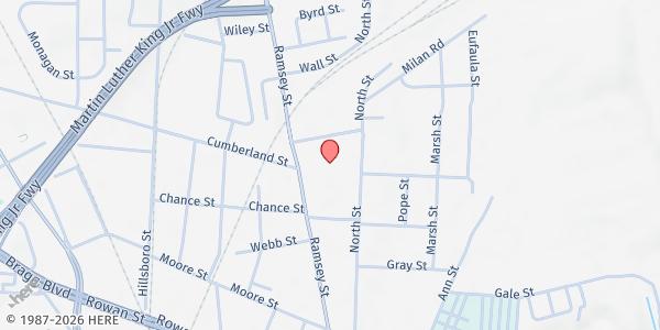 Map showing Catholic Charities- Fayetteville Reg. Office at 726 Ramsey St., Fayetteville, NC