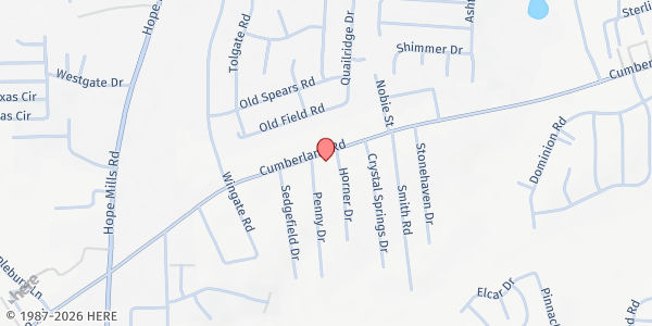 Map showing Centro Hispano, Inc. at 4485 Cumberland Rd., Fayetteville, NC