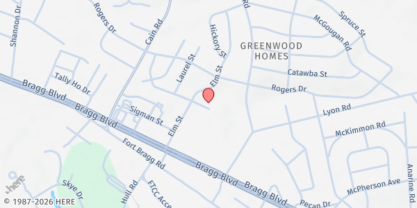 Map showing Courtyard COC at 1900 Beech St., Fayetteville, NC