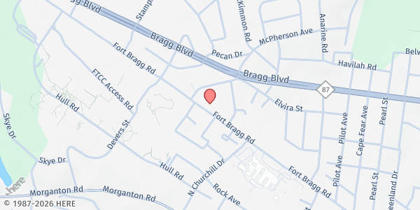 Map showing Epicenter Church at 2512 Fort Bragg Rd., Fayetteville, NC