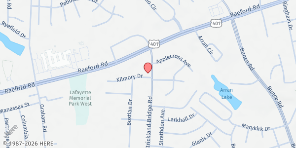 Map showing Fayetteville Hispanic SDA Church at 1044 Strickland Bridge Rd., Fayetteville, NC