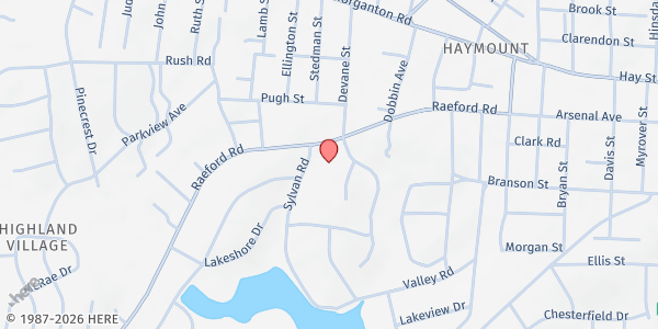 Map showing Holy Trinity Episcopal Church at 1601 Raeford Rd., Fayetteville, NC