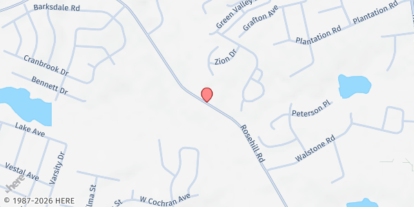 Map showing Hood Memorial AME Zion Church at 2801 Rosehill Rd., Fayetteville, NC