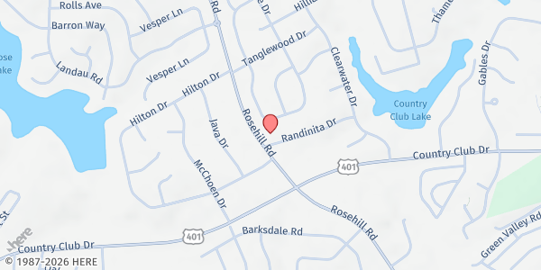 Map showing Kingdom Builder Ministry at 3420 Rosehill Rd., Fayetteville, NC