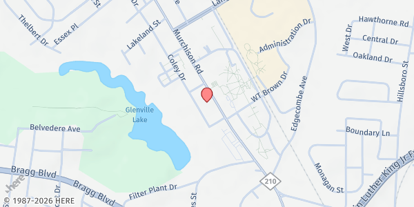 Map showing Mt. Sinai Missionary Baptist Church at 1217 Murchison Rd., Fayetteville, NC