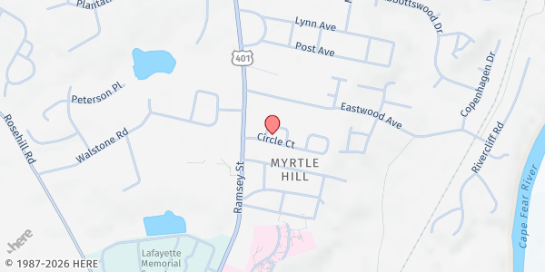 Map showing North Ramsey Street COG at 113 Circle Ct., Fayetteville, NC