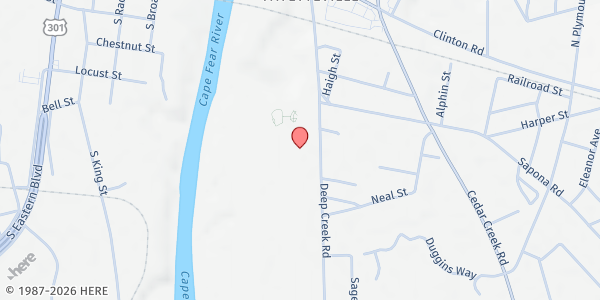 Map showing Second Harvest Food Bank of Southeast NC - Fayetteville at 406 Deep Creek Rd, Fayetteville, NC