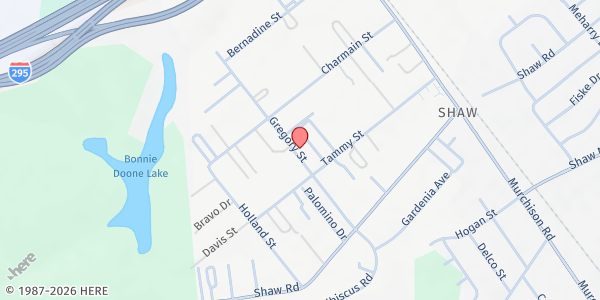 Map showing SHAW HEIGHTS BAPTIST CHURCH 922 at 5928 GREGORY STREET, Fayetteville, NC