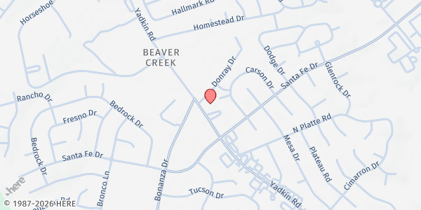 Map showing Simon Temple AME Zion Church at 5760 Yadkin Rd., Fayetteville, NC