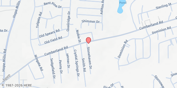 Map showing SPIRITUAL AWAKENING MINISTRIES at 4319 CUMBERLAND RD, Fayetteville, NC