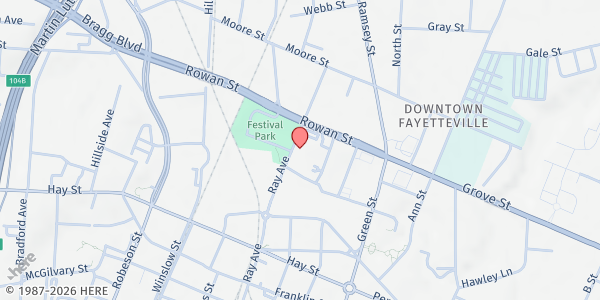 Map showing The Fayetteville Dream Center at 336 Ray Ave., Fayetteville, NC