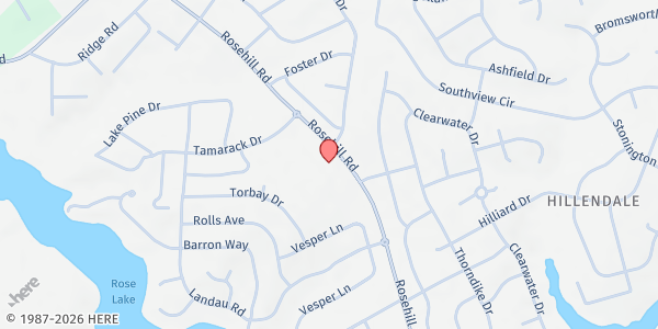 Map showing Trinity Christian Church at 3727 Rosehill Rd., Fayetteville, NC