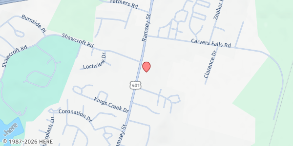 Map showing Trinity Full Gospel Non-Denominational Church at 6120 Ramsey St., Fayetteville, NC