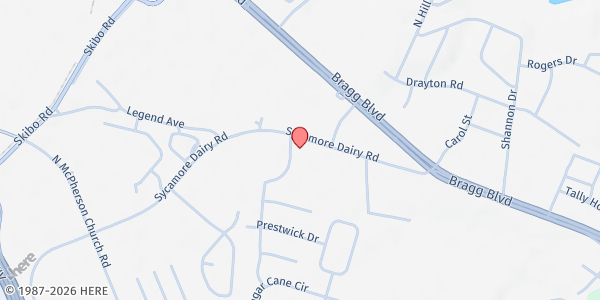 Map showing Unity Christian Church at 3753 Sycamore Dairy Rd., Fayetteville, NC