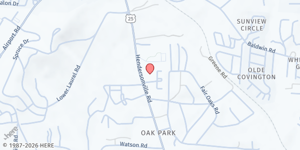 Map showing Arden Missionary Baptist Church at 2568 Hendersonville Rd., Fletcher, NC