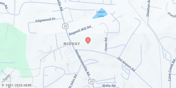 Map showing Calvary Episcopal Food Pantry at 2840 Hendersonville Road, Fletcher, NC