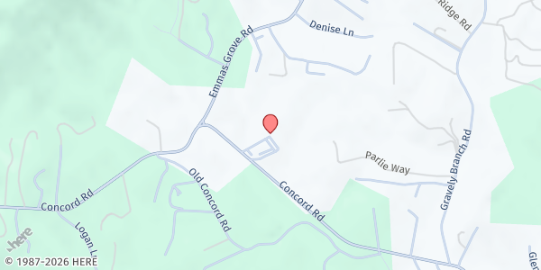 Map showing Trinity Of Fairview Food Pantry at 646 Concord Road, Fletcher, NC