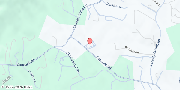 Map showing Trinity of Fairview Food Pantry at 646 Concord Road, Fletcher, NC