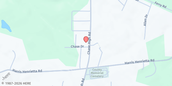 Map showing Chase Corner UMC Ministries at 1604 Chase High Rd, Forest City, NC