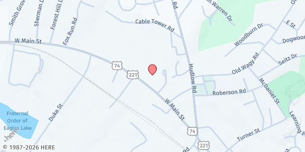 Map showing Immaculate Conception Catholic Church at 1024 W. Main St., Forest City, NC