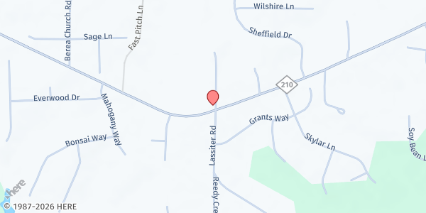 Map showing Heavens Gate Ministry at 9856 Hwy. 210, Four Oaks, NC