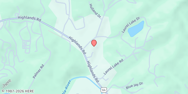 Map showing Bethel Church at 81 Bethel Church Rd., Franklin, NC