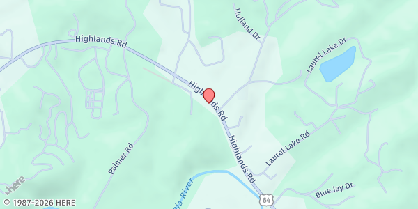 Map showing Bethel UMC at 81 Bethel Church Road, Franklin, NC