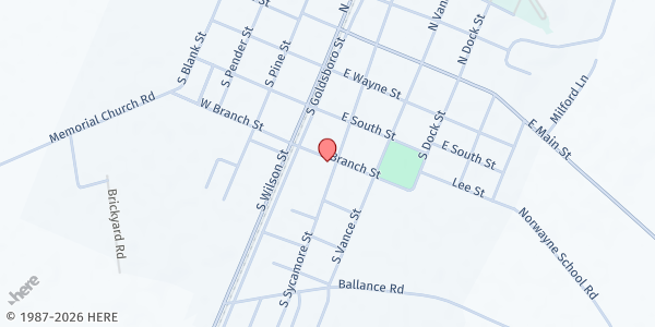 Map showing Renewal Place at 106 Norwayne Alumni Way, Fremont, NC