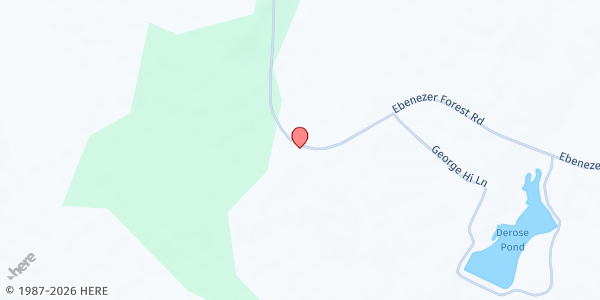 Map showing The Carpenter's Shop Ministries at 2134 Ebenezer Forest Rd., Garland, NC