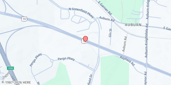 Map showing Burning Bush Ministries at 503 Hwy. 70 E. C, Garner, NC