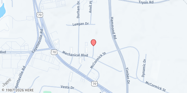Map showing Mt. Moriah at 168 Donmoor Ct., Garner, NC