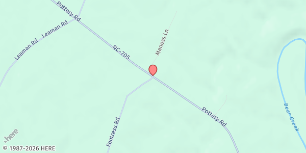 Map showing We Care Center at 5128 Highway 705, Garners Store, NC