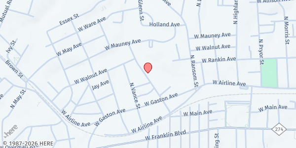 Map showing Living Waters CDC - Main Location at 408 N Firestone St, Gastonia, NC