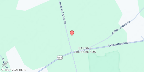 Map showing Gates Emergency Ministries at 25 Medical Center Rd., Gates, NC
