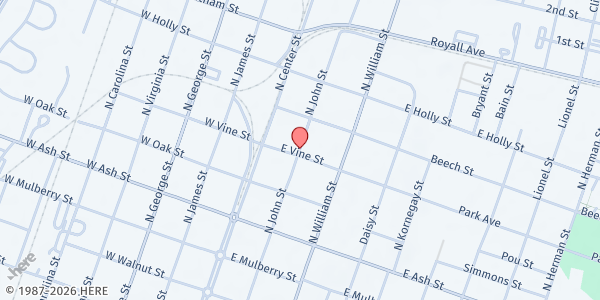 Map showing Bread of Heaven United Holy Church, Inc. at 508 N. John St., Goldsboro, NC