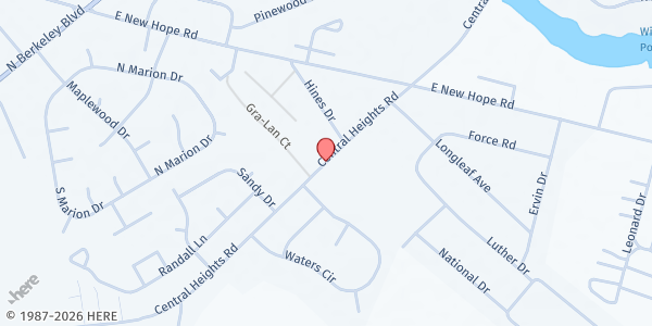 Map showing Help and Hope Ministries at 3517 Central Heights Rd., Goldsboro, NC