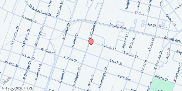 Map showing The Salvation Army - Goldsboro at 610 North William Street, Goldsboro, NC