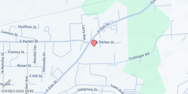 Map showing Fresh Manna Food Ministries at 805 E. Parker St., Graham, NC