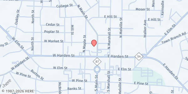 Map showing Mustard Seed Food Pantry at 224 N Main St, Graham, NC