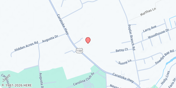 Map showing Bread of Life FP at 6339 Caratoke Hwy., Grandy, NC