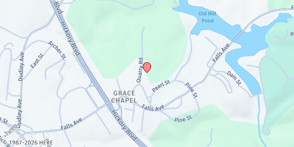 Map showing South Caldwell Christian Ministry at 5 Quarry Rd, Granite Falls, NC