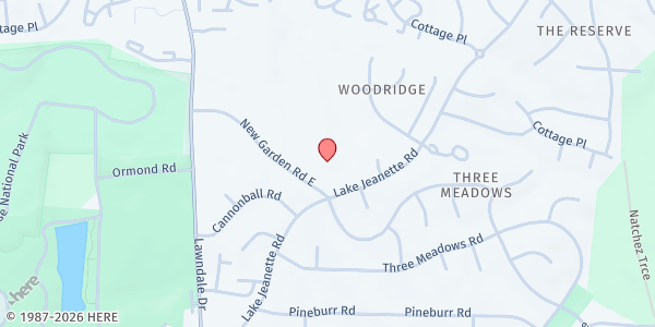 Map showing Cathedral of His Glory at 4501 Lake Jeanette Rd., Greensboro, NC