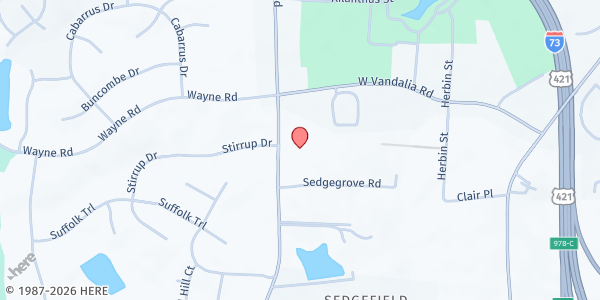 Map showing Celia Phelps Memorial United Methodist Church at 3709 Groometown Road, Greensboro, NC