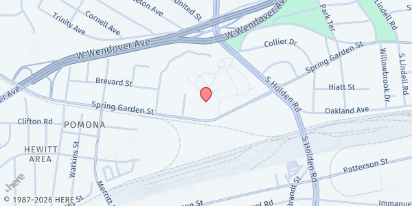 Map showing FaithWorks Ministries at 3304 Spring Garden St., Greensboro, NC