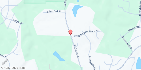 Map showing Gospel Baptist Church Food Ministry at 5945 North Church Street, Greensboro, NC