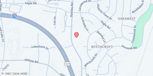 Map showing Grace Life Church at 2317 Stanley Rd, Greensboro, NC