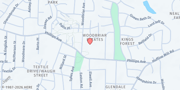 Map showing Greater Hope - Safer Cities at 2523 E Phillips Ave, Greensboro, NC