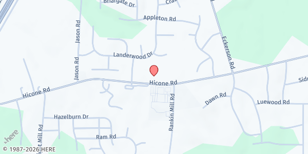 Map showing Lebanon Baptist Church at 4635 Hicone Rd, Greensboro, NC