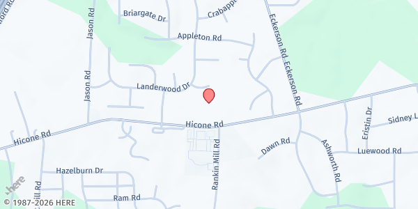 Map showing Lebanon Baptist Church Pantry at 4635 Hicone Rd., Greensboro, NC
