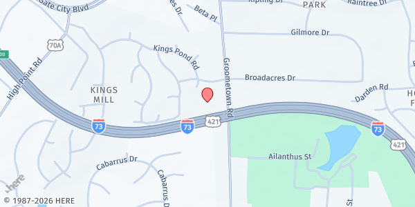 Map showing Lutheran Church of Our Father at 3304 Groometown Rd., Greensboro, NC